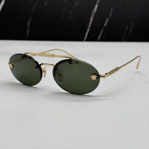NEW VERSACE VE2295 1002/71 SUNGLASSES GOLD/GREEN WOMEN VERSACE VE2295 100271